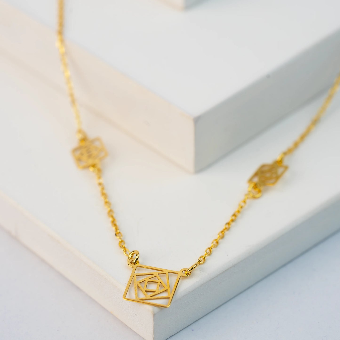 925 Sterling Silver | Infinite Square Loops Necklace