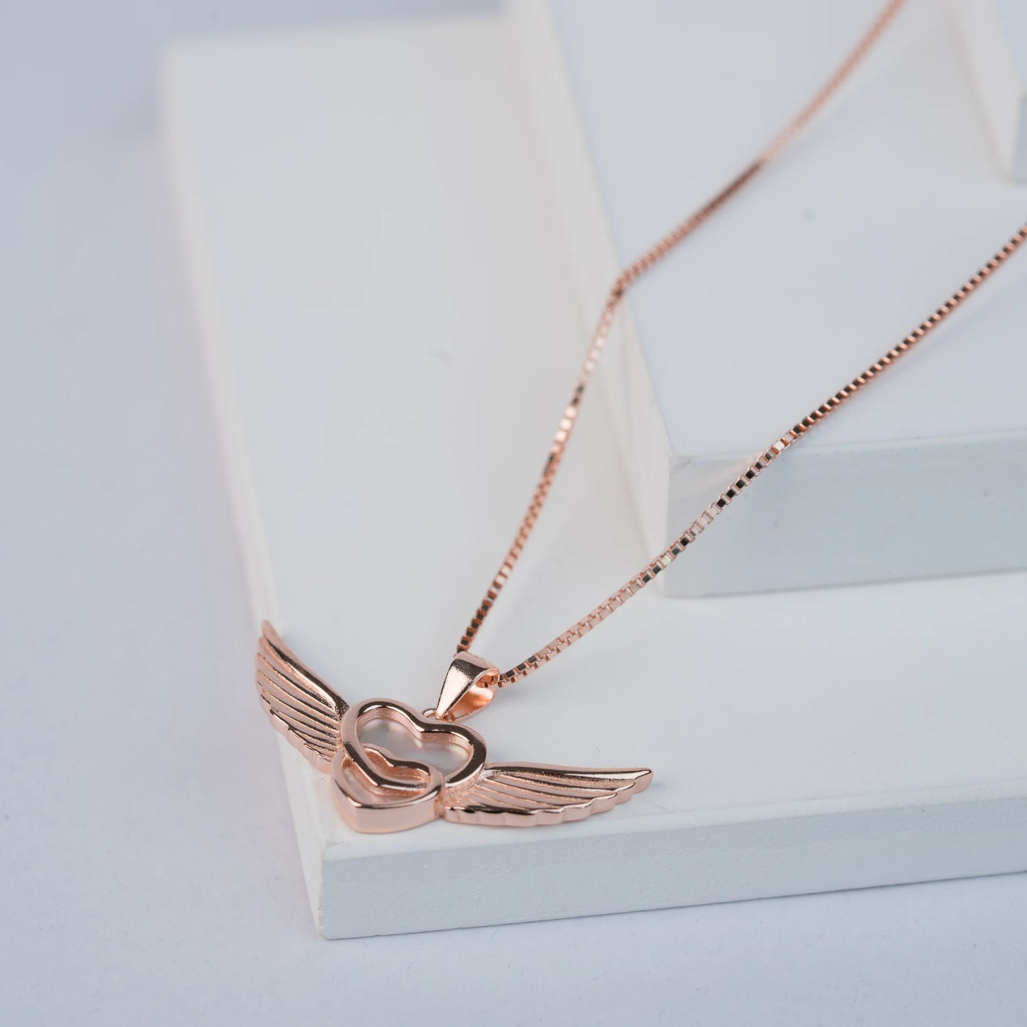 925 Sterling Silver | Eternal Wings of Love Pendant with Box Chain