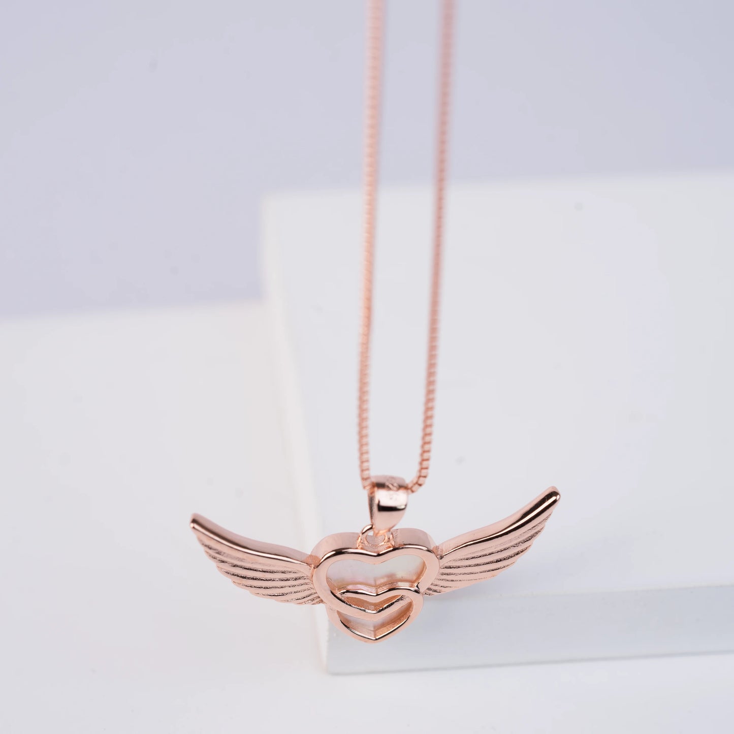 925 Sterling Silver | Eternal Wings of Love Pendant with Box Chain