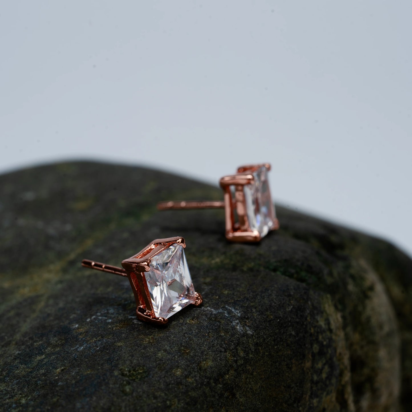 925 Sterling Silver | Radiant Baguette Studs