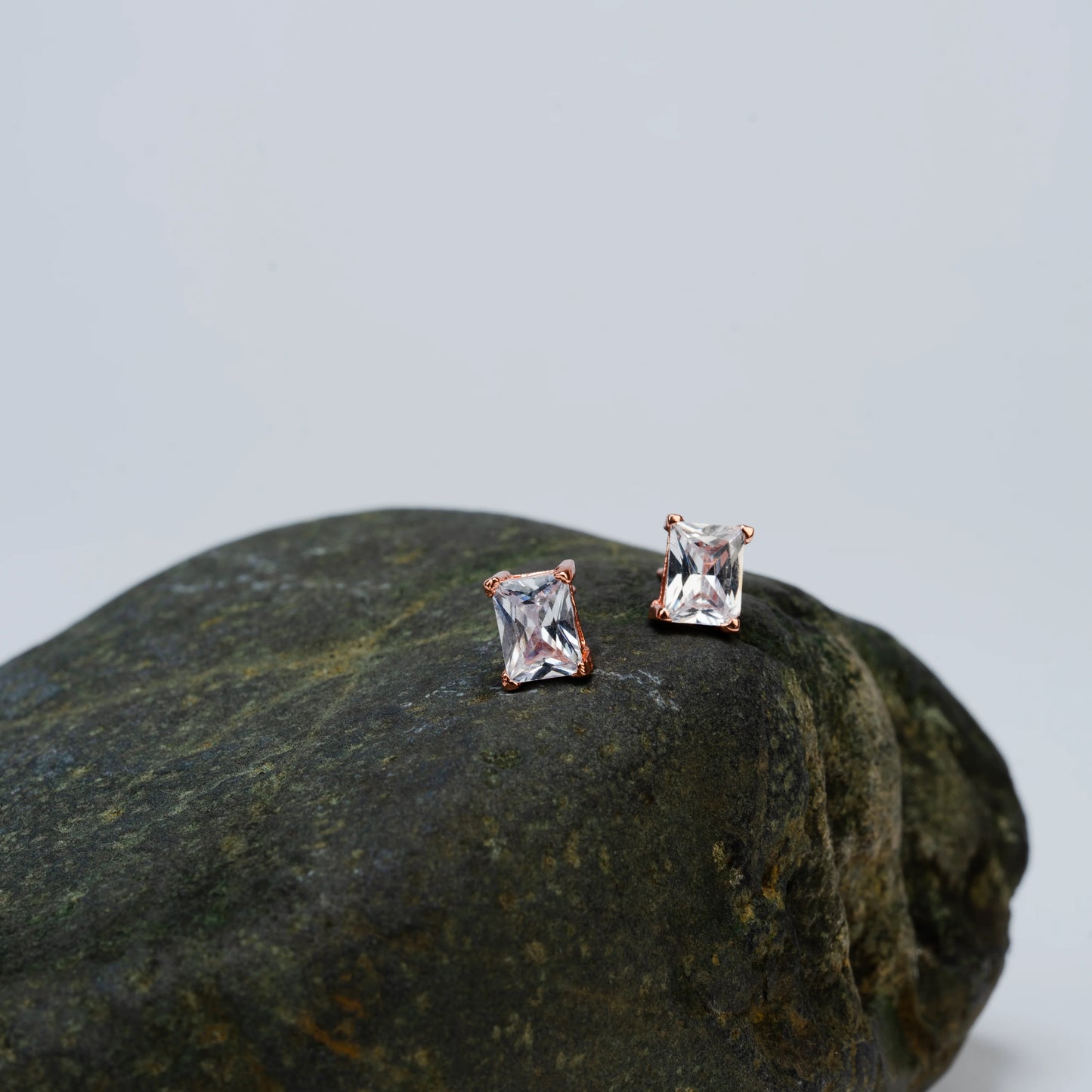 925 Sterling Silver | Mini Radiant Baguette Studs