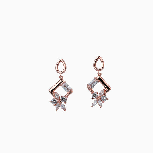 925 Sterling Silver | Crystal Cascade Earrings (White)