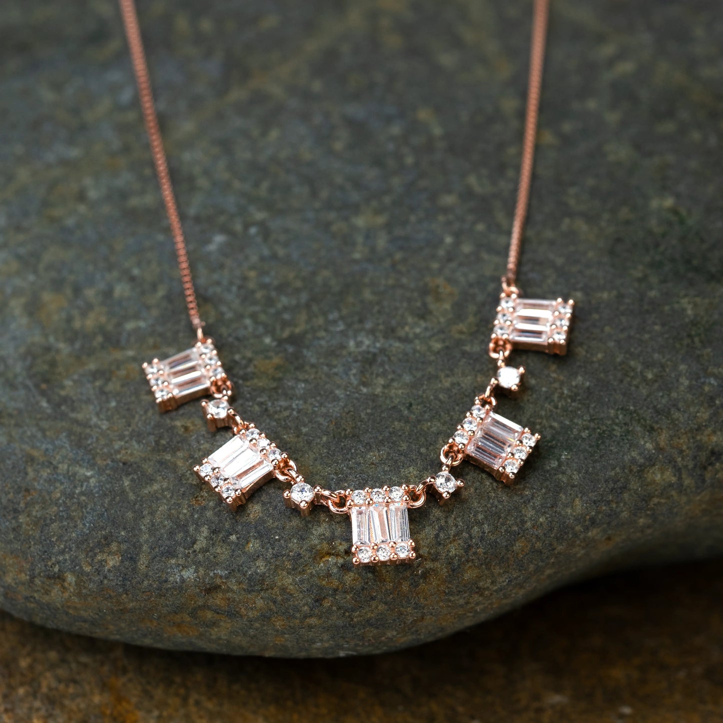 925 Sterling Silver |  Blush Sparkle Necklace