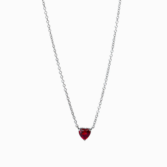 925 Sterling Silver | Heart of Ruby Necklace