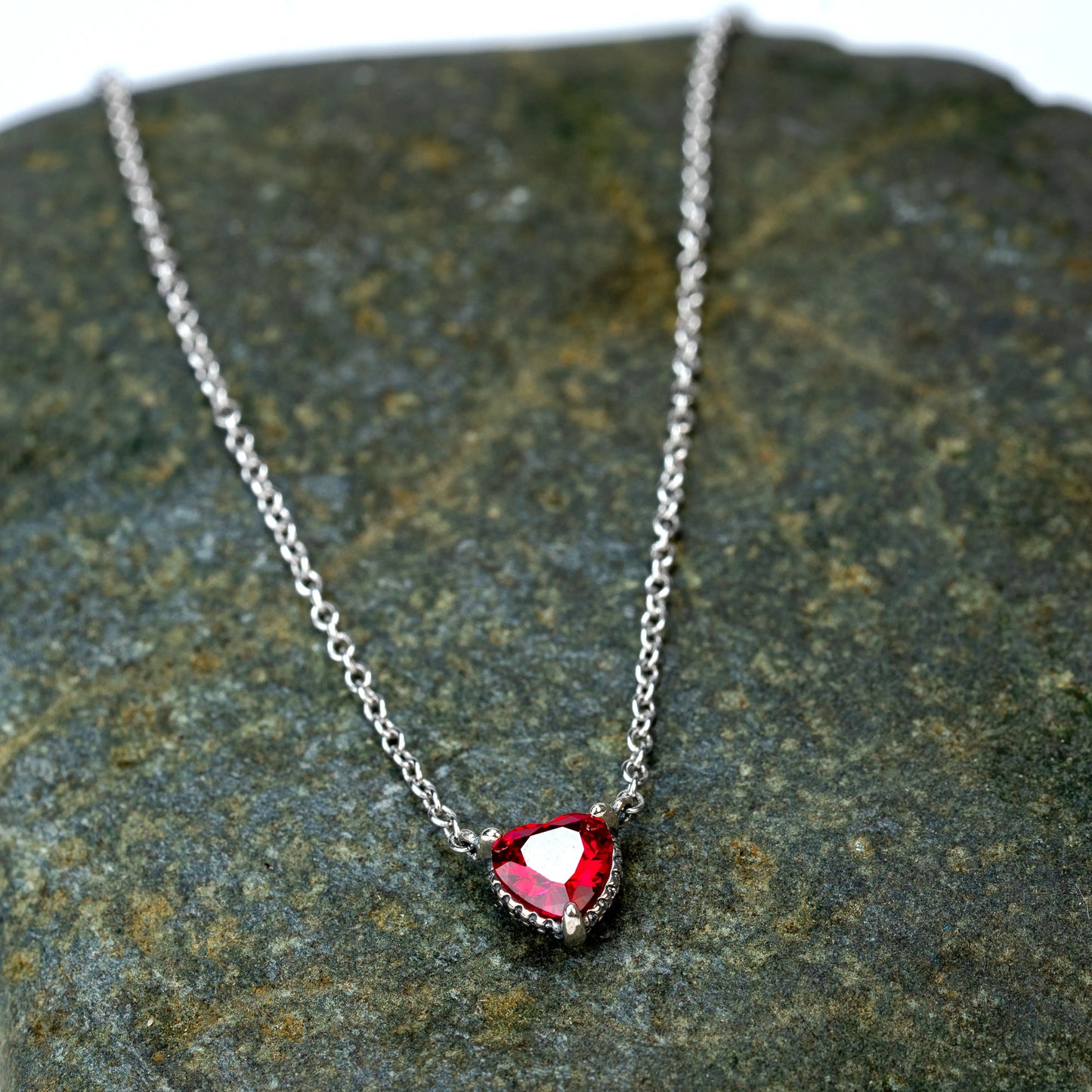 925 Sterling Silver | Heart of Ruby Necklace