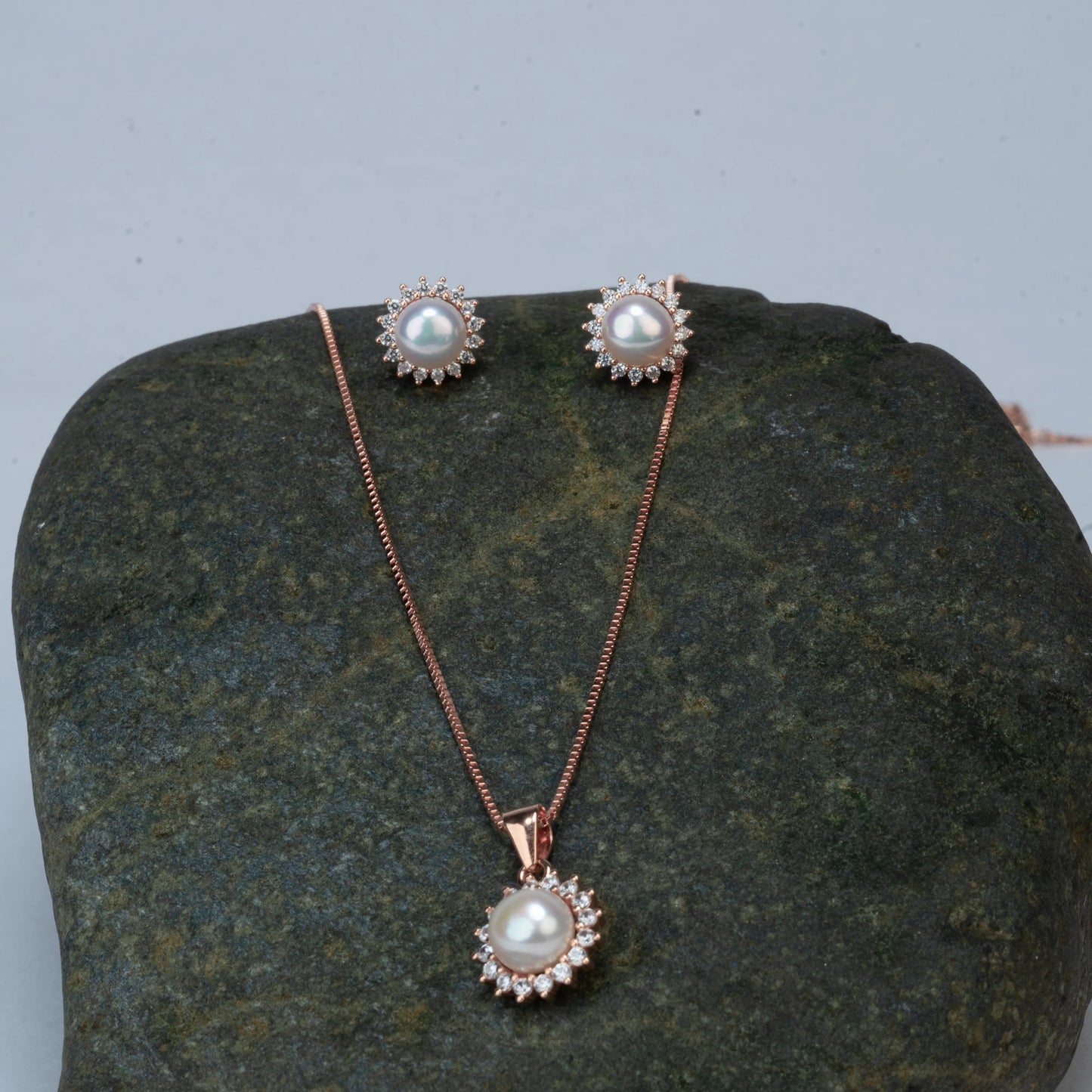 925 Sterling Silver | Sunburst Pearl Set