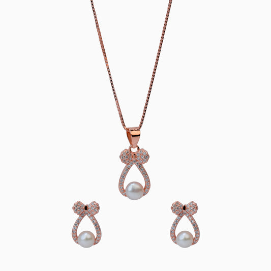 925 Sterling Silver | Bow-Tied Pearl Set