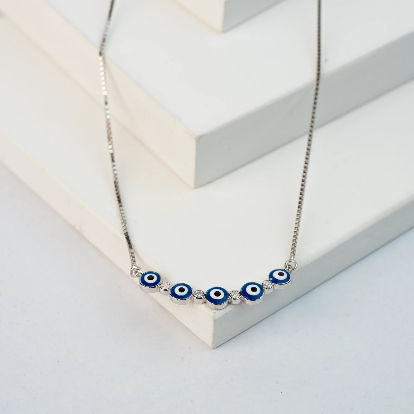 925 Sterling Silver | Silver Evil Eye Ensemble Necklace