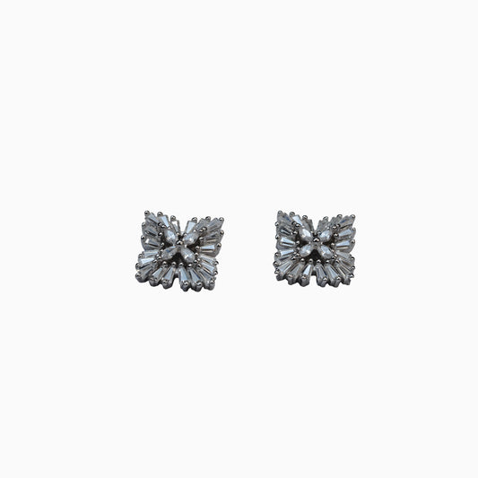 925 Sterling Silver | Glitz Blossom Earrings (Silver Finish)