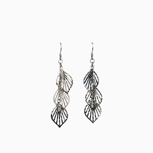 925 Sterling Silver | Whispering Leaves Earrings (Silver Finish)