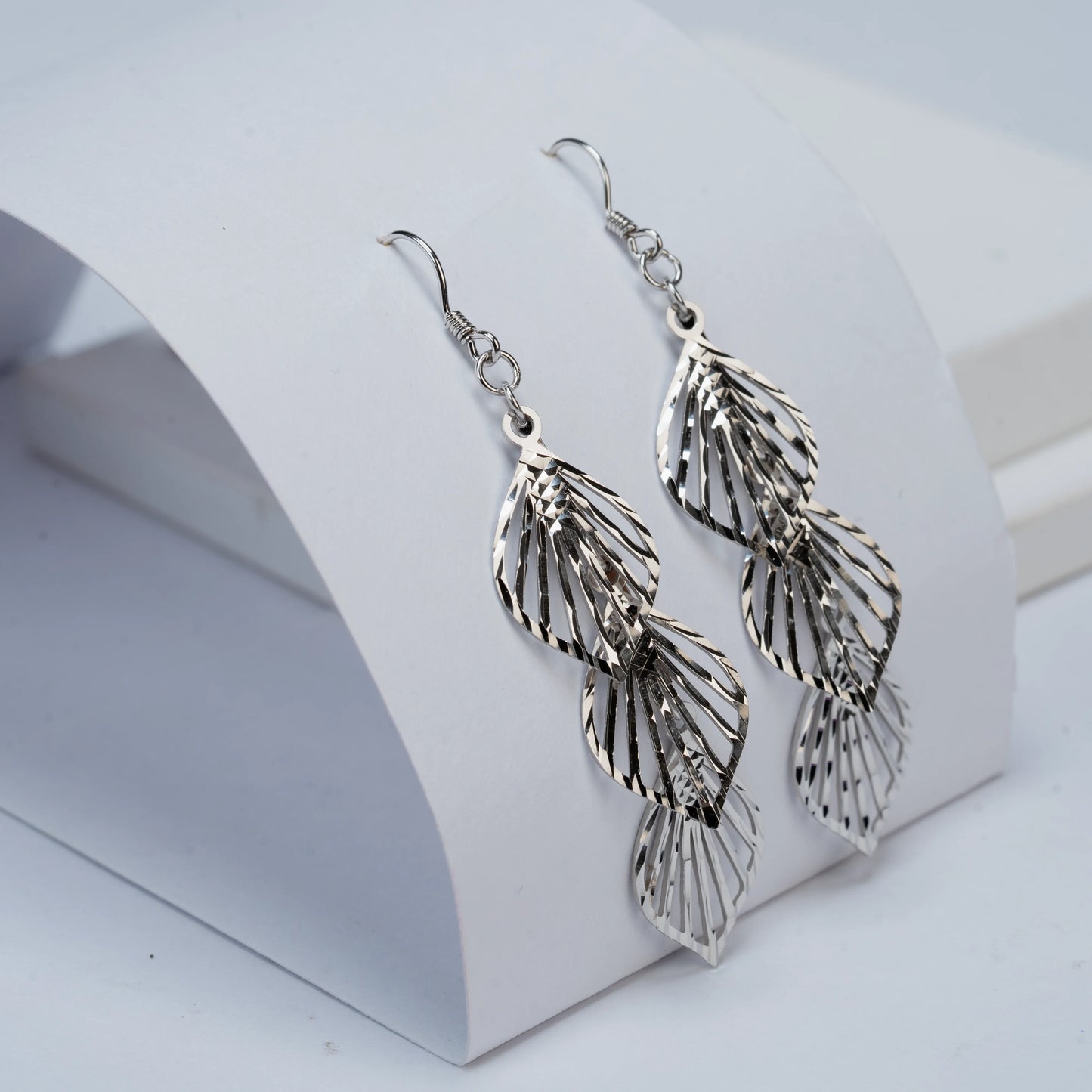 925 Sterling Silver | Whispering Leaves Earrings (Silver Finish)