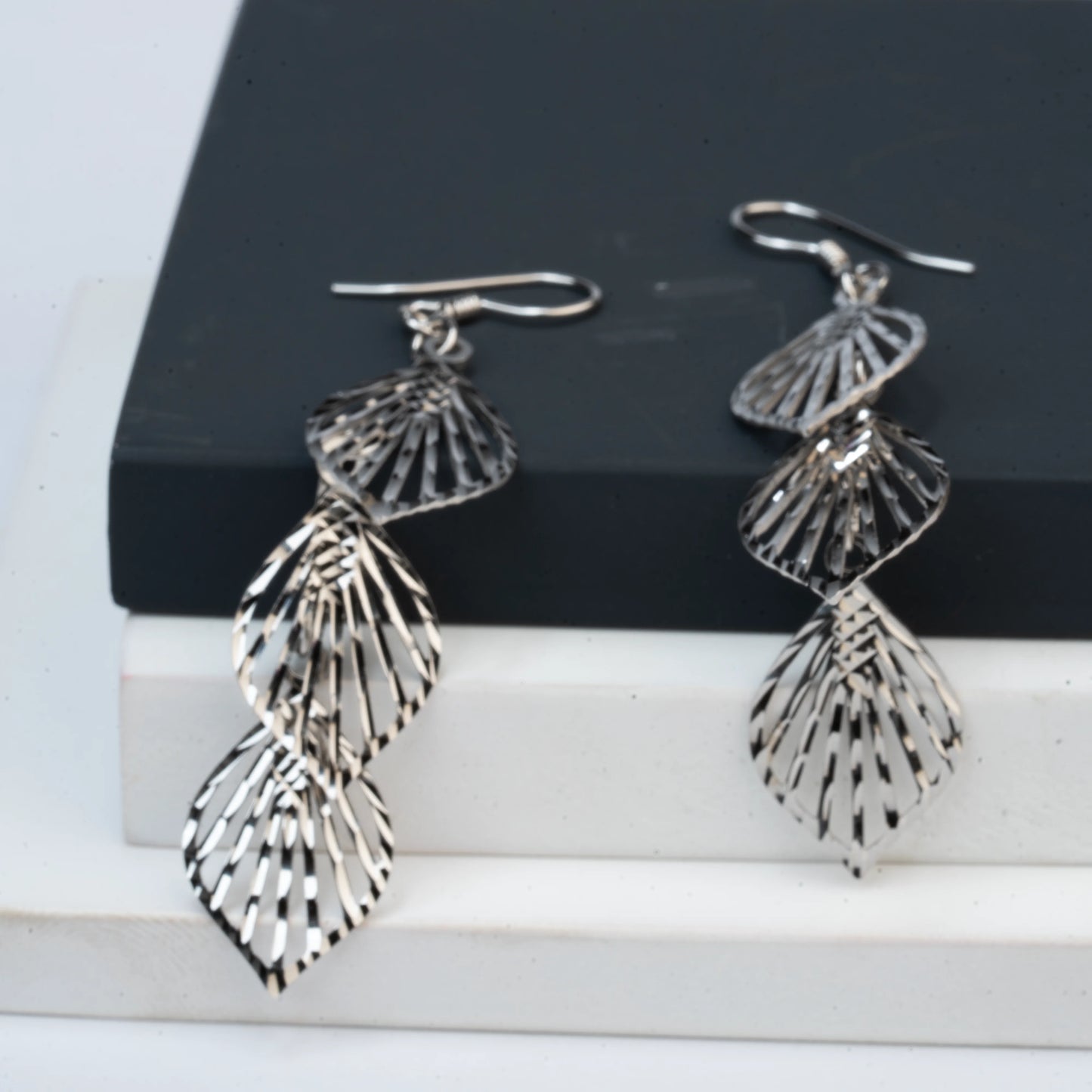 925 Sterling Silver | Whispering Leaves Earrings (Silver Finish)