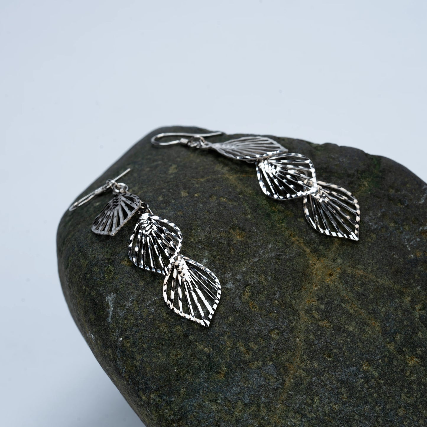 925 Sterling Silver | Whispering Leaves Earrings (Silver Finish)