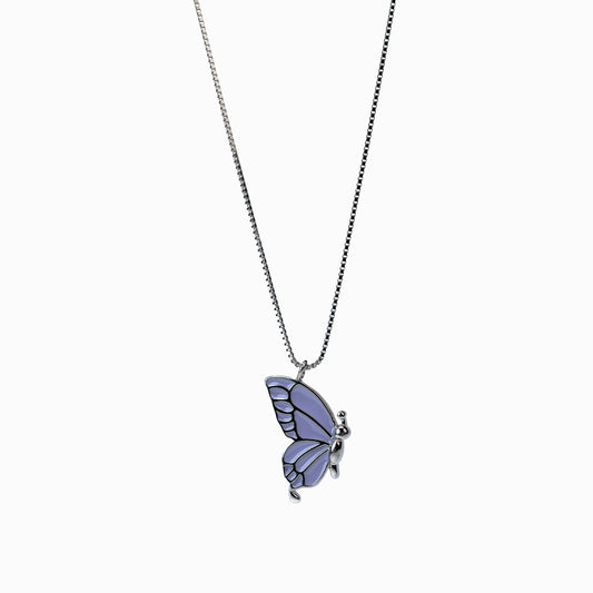 925 Sterling Silver | Purple Butterfly Necklace