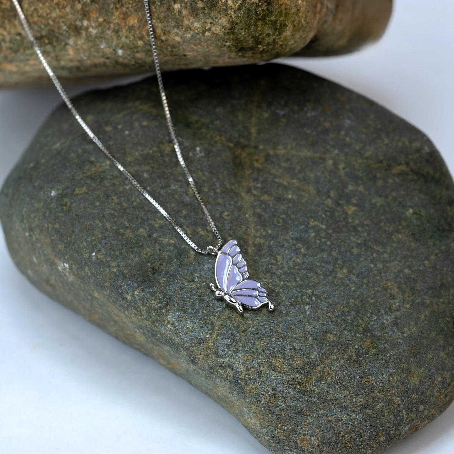 925 Sterling Silver | Purple Butterfly Necklace