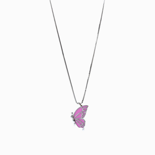 925 sterling silver | Pink Butterfly Necklace