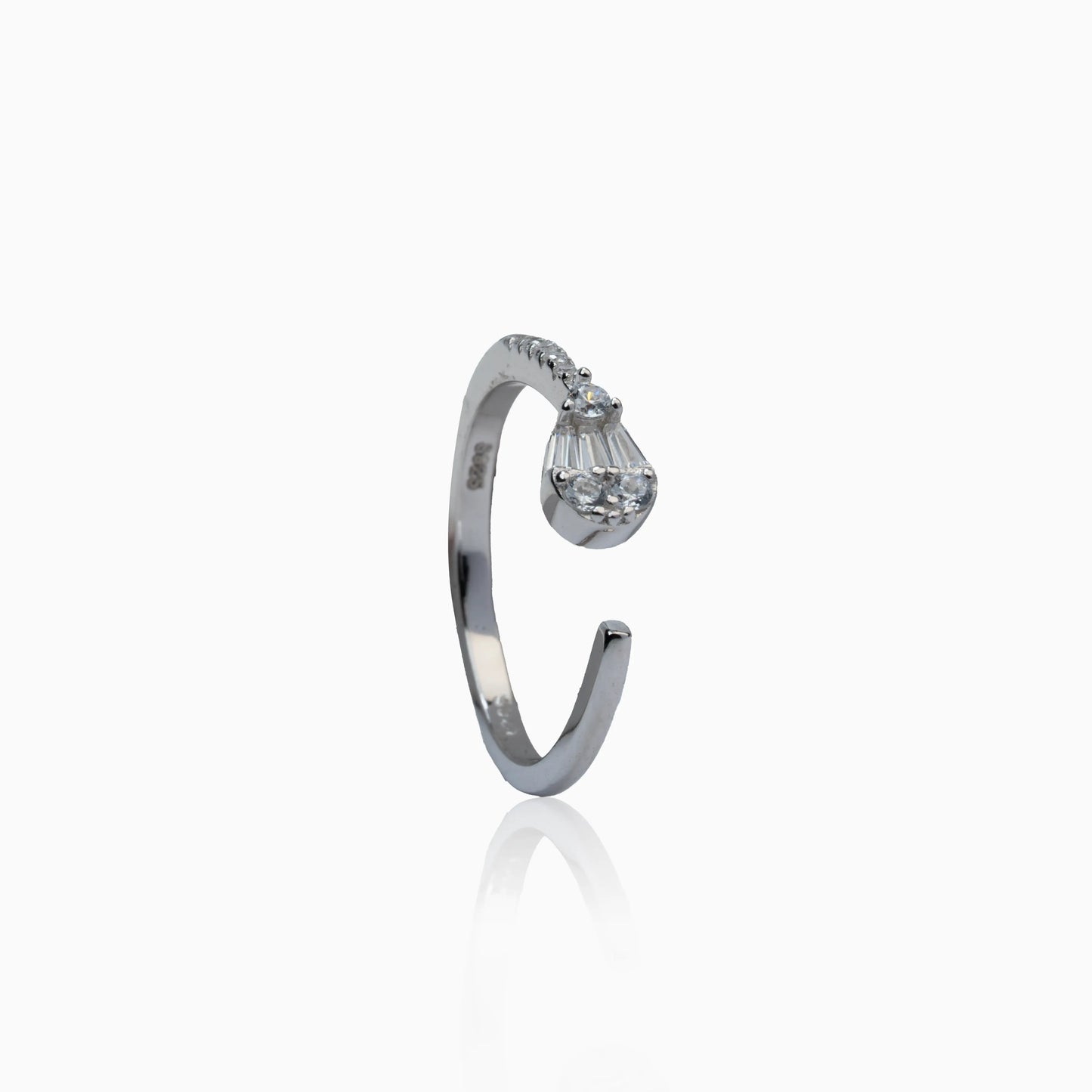 925 Sterling Silver | Luminous Dew Ring (Silver Color) | Free Size