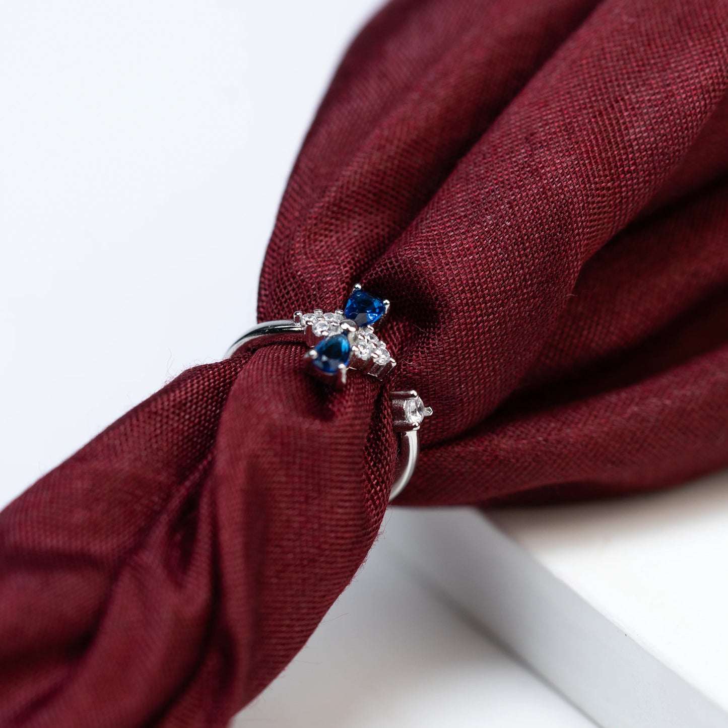 925 Sterling Silver | Mystic Blue Blossom Ring | Free Size