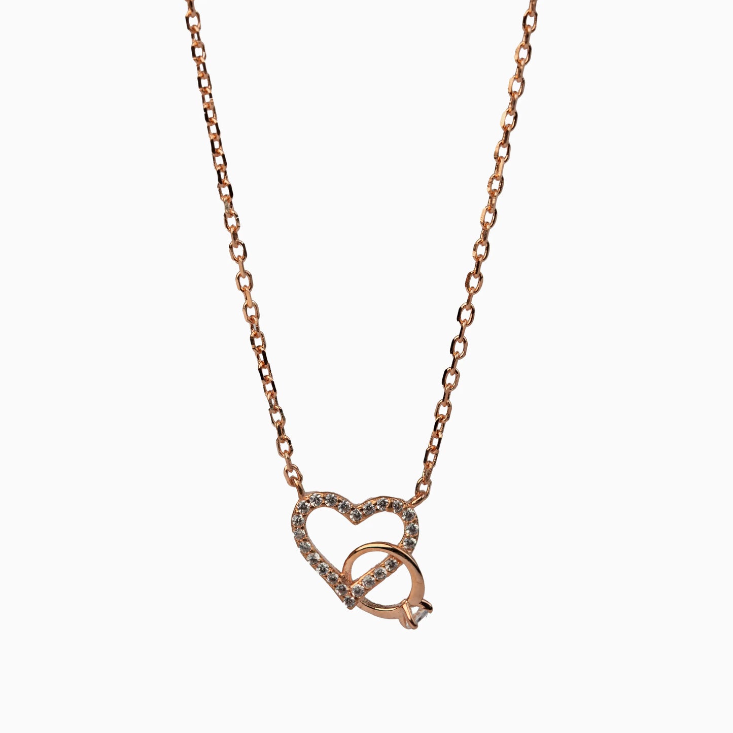 925 Sterling Silver | Heartfelt Link Ring Necklace