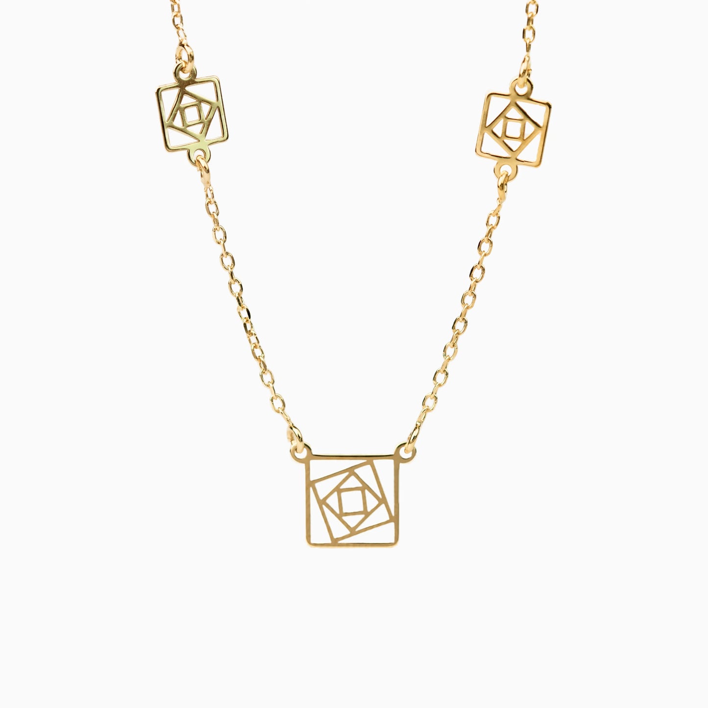 925 Sterling Silver | Infinite Square Loops Necklace