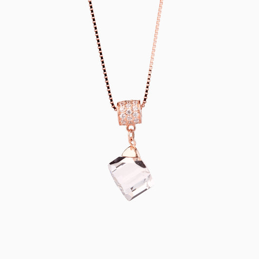 925 Sterling Silver | Radiance White Stone Pendant with Box Chain